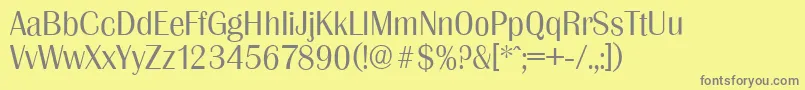 GrenobleserialLightRegular Font – Gray Fonts on Yellow Background
