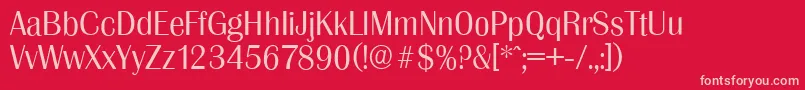 GrenobleserialLightRegular Font – Pink Fonts on Red Background