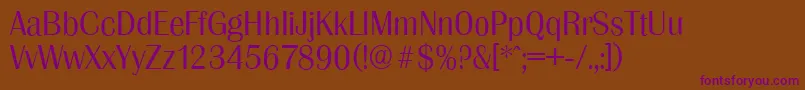GrenobleserialLightRegular Font – Purple Fonts on Brown Background