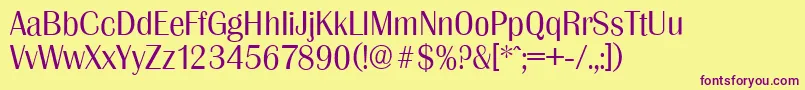 GrenobleserialLightRegular Font – Purple Fonts on Yellow Background