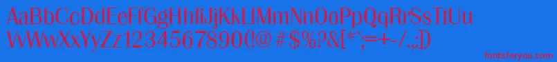 GrenobleserialLightRegular Font – Red Fonts on Blue Background