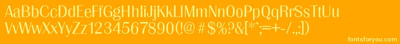 GrenobleserialLightRegular Font – Yellow Fonts on Orange Background