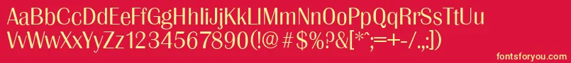 GrenobleserialLightRegular Font – Yellow Fonts on Red Background