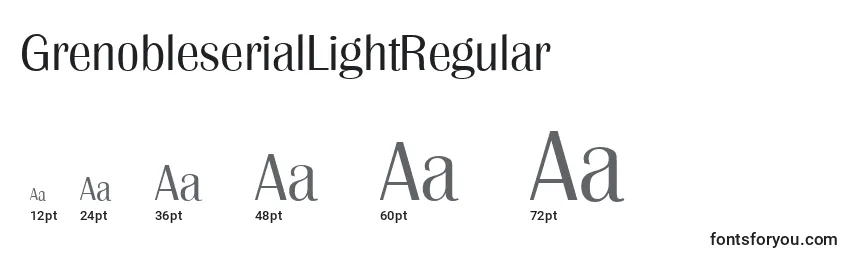 Размеры шрифта GrenobleserialLightRegular