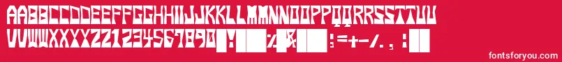Fonte Snoop – fontes brancas em um fundo vermelho
