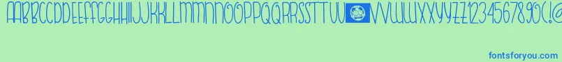 FishBear Font – Blue Fonts on Green Background