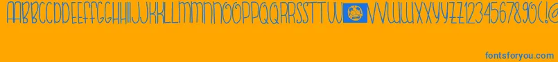 FishBear Font – Blue Fonts on Orange Background