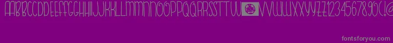 FishBear-Schriftart – Graue Schriften auf violettem Hintergrund