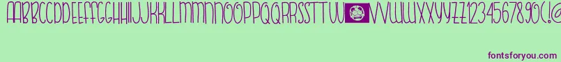 Шрифт FishBear – фиолетовые шрифты на зелёном фоне