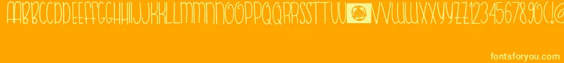 FishBear Font – Yellow Fonts on Orange Background