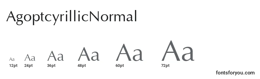 Размеры шрифта AgoptcyrillicNormal