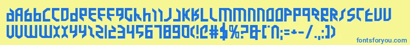 Valkyrieeb Font – Blue Fonts on Yellow Background