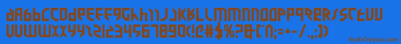 Valkyrieeb Font – Brown Fonts on Blue Background