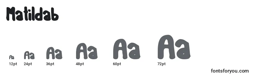 Размеры шрифта Matildab