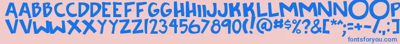 Knee2face Font – Blue Fonts on Pink Background