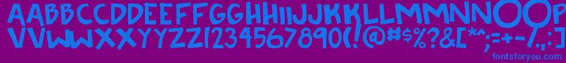 Knee2face Font – Blue Fonts on Purple Background