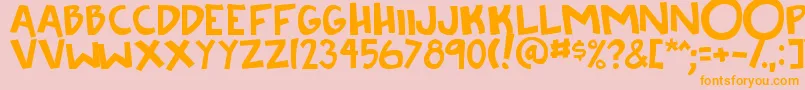 Knee2face Font – Orange Fonts on Pink Background