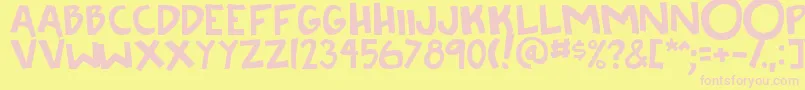 Knee2face Font – Pink Fonts on Yellow Background