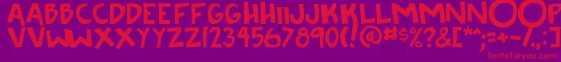 Knee2face Font – Red Fonts on Purple Background