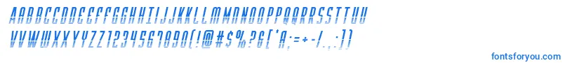 フォントYfileshalfital – 白い背景に青い文字