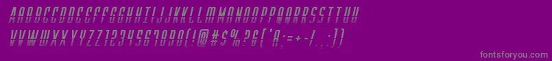 フォントYfileshalfital – 紫の背景に灰色の文字