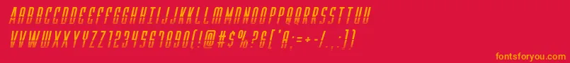 Yfileshalfital Font – Orange Fonts on Red Background