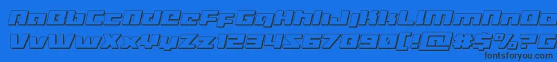 Turbocharge3Dital-Schriftart – Schwarze Schriften auf blauem Hintergrund