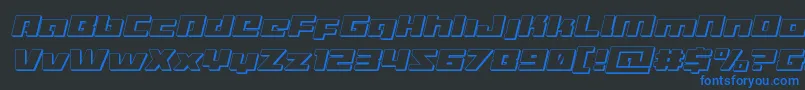 Turbocharge3Dital Font – Blue Fonts on Black Background