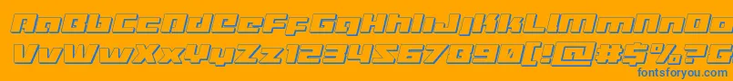 フォントTurbocharge3Dital – オレンジの背景に青い文字