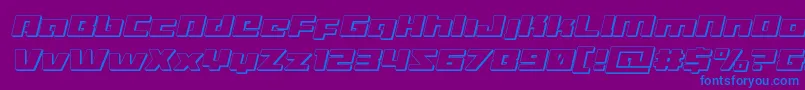 Turbocharge3Dital-fontti – siniset fontit violetilla taustalla
