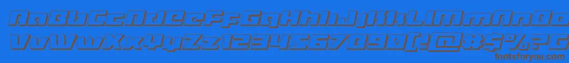 Turbocharge3Dital Font – Brown Fonts on Blue Background