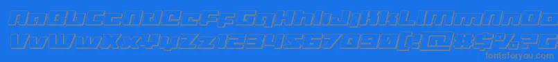 Czcionka Turbocharge3Dital – szare czcionki na niebieskim tle
