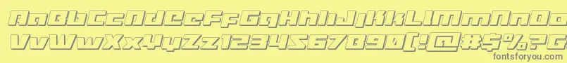 フォントTurbocharge3Dital – 黄色の背景に灰色の文字
