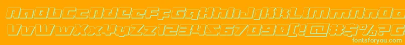 Turbocharge3Dital Font – Green Fonts on Orange Background
