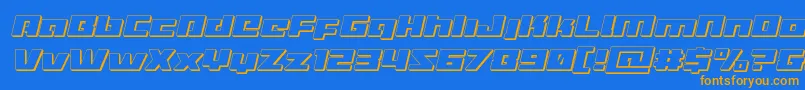 Turbocharge3Dital Font – Orange Fonts on Blue Background