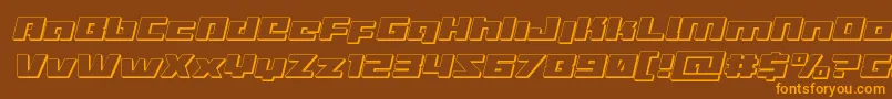 Turbocharge3Dital Font – Orange Fonts on Brown Background