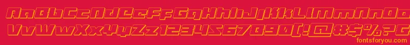 Turbocharge3Dital Font – Orange Fonts on Red Background