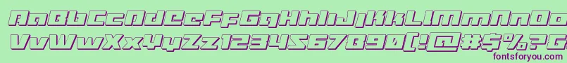 Turbocharge3Dital Font – Purple Fonts on Green Background