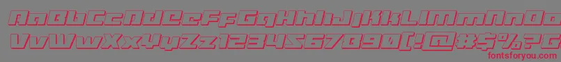 フォントTurbocharge3Dital – 赤い文字の灰色の背景