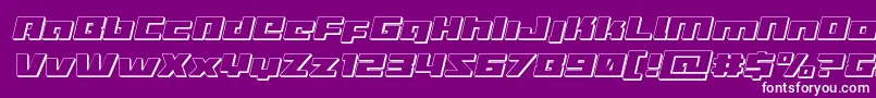 Turbocharge3Ditalフォントについての詳細 フォントTurbocharge3Dital – 紫の背景に白い文字