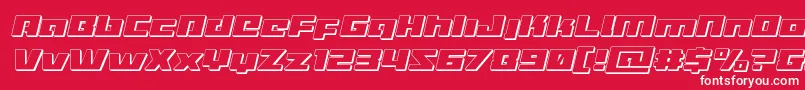 Turbocharge3Dital Font – White Fonts on Red Background
