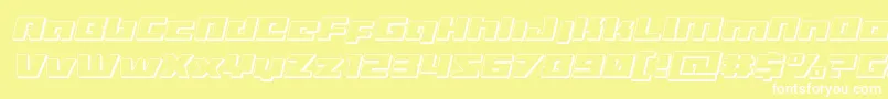 Turbocharge3Dital Font – White Fonts on Yellow Background