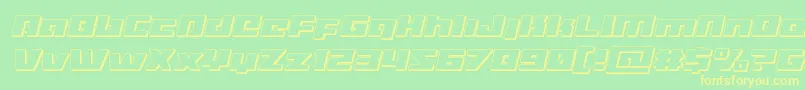 Turbocharge3Dital-Schriftart – Gelbe Schriften auf grünem Hintergrund