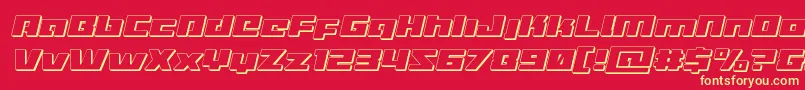 Turbocharge3Dital Font – Yellow Fonts on Red Background