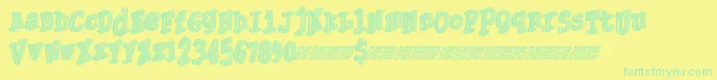 Thirdly Font – Green Fonts on Yellow Background