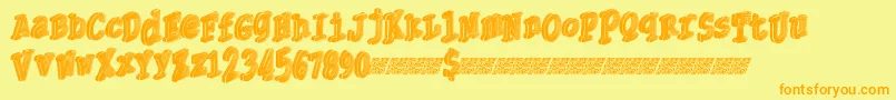 Thirdly Font – Orange Fonts on Yellow Background