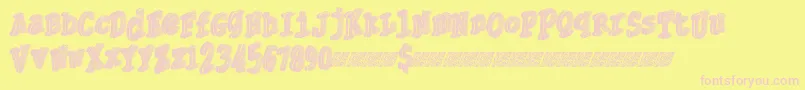 Thirdly Font – Pink Fonts on Yellow Background