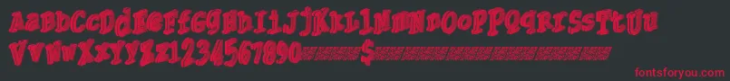 Thirdly Font – Red Fonts on Black Background