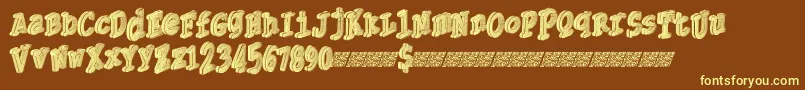 fuente Thirdly – Fuentes Amarillas Sobre Fondo Marrón