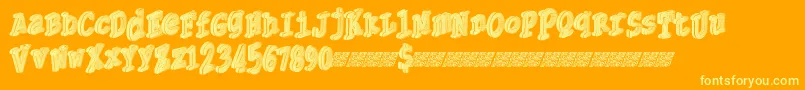 Thirdly Font – Yellow Fonts on Orange Background